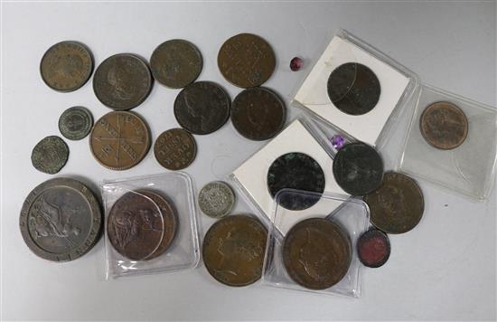 A small group of British copper and bronze coins, 18th/19th century many VF or better